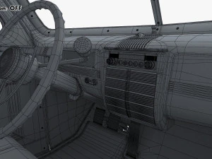 Interior Retro Car ZIS 110 1945-1961 M 1 3D Model