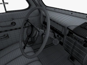 Interior Retro Car ZIS 110 1945-1961 M 1 3D Model