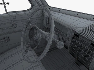 Interior Retro Car ZIS 110 1945-1961 M 1 3D Model