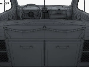 Interior Retro Car ZIS 110 1945-1961 M 1 3D Model