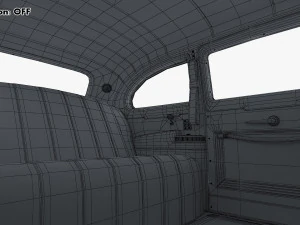 Interior Retro Car ZIS 110 1945-1961 M 1 3D Model