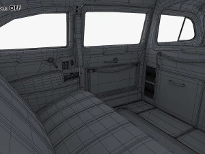 Interior Retro Car ZIS 110 1945-1961 M 1 3D Model