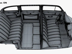Interior Retro Car ZIS 110 1945-1961 M 1 3D Model