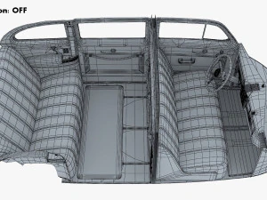 Interior Retro Car ZIS 110 1945-1961 M 1 3D Model