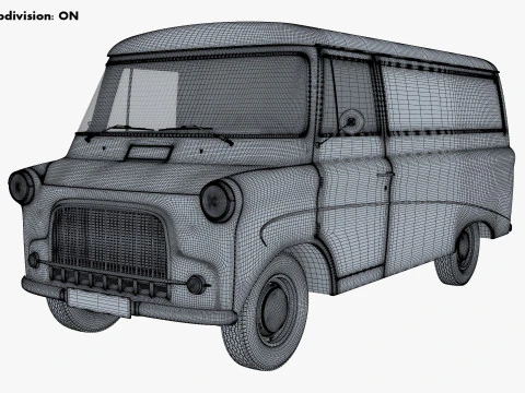 Old Cargo Van Generic M 1 3D Model