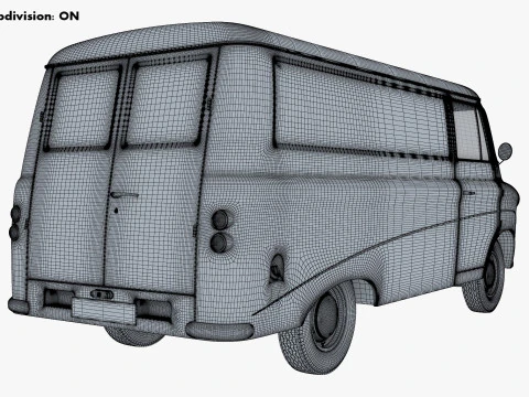 Old Cargo Van Generic M 1 3D Model