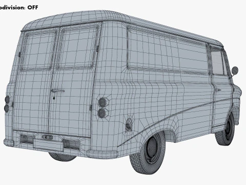 Old Cargo Van Generic M 1 3D Model