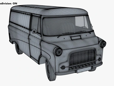 Old Cargo Van Generic M 1 3D Model