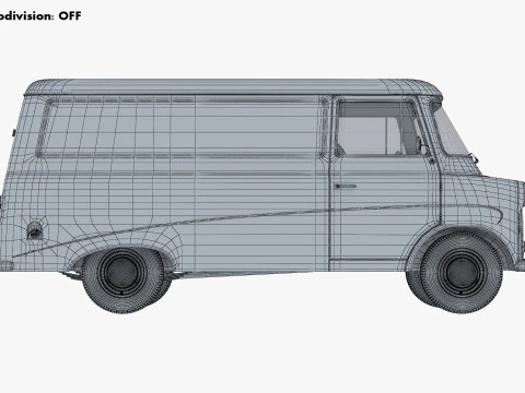 Old Cargo Van Generic M 1 3D Model