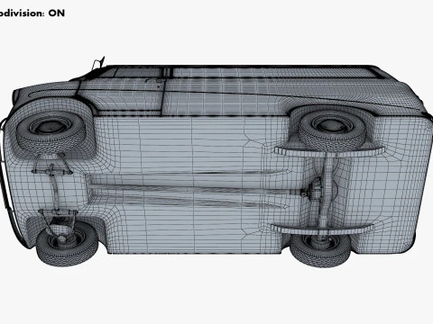 Old Cargo Van Generic M 1 3D Model