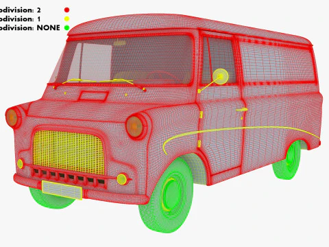 Old Cargo Van Generic M 1 3D Model