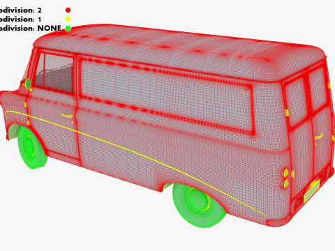 Old Cargo Van Generic M 1 3D Model