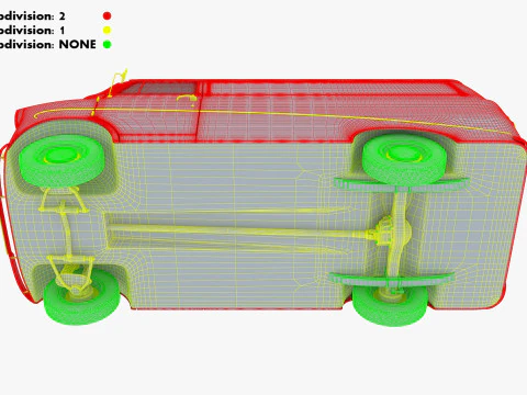 Old Cargo Van Generic M 1 3D Model