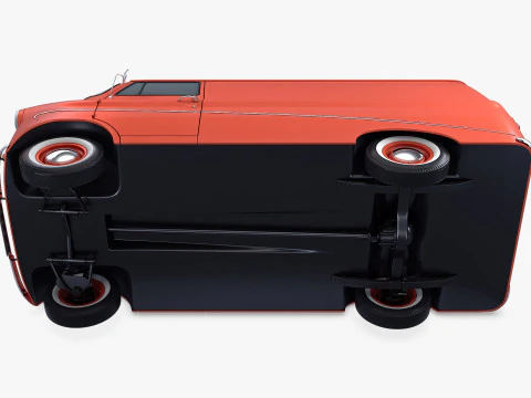 Old Cargo Van Generic M 1 3D Model