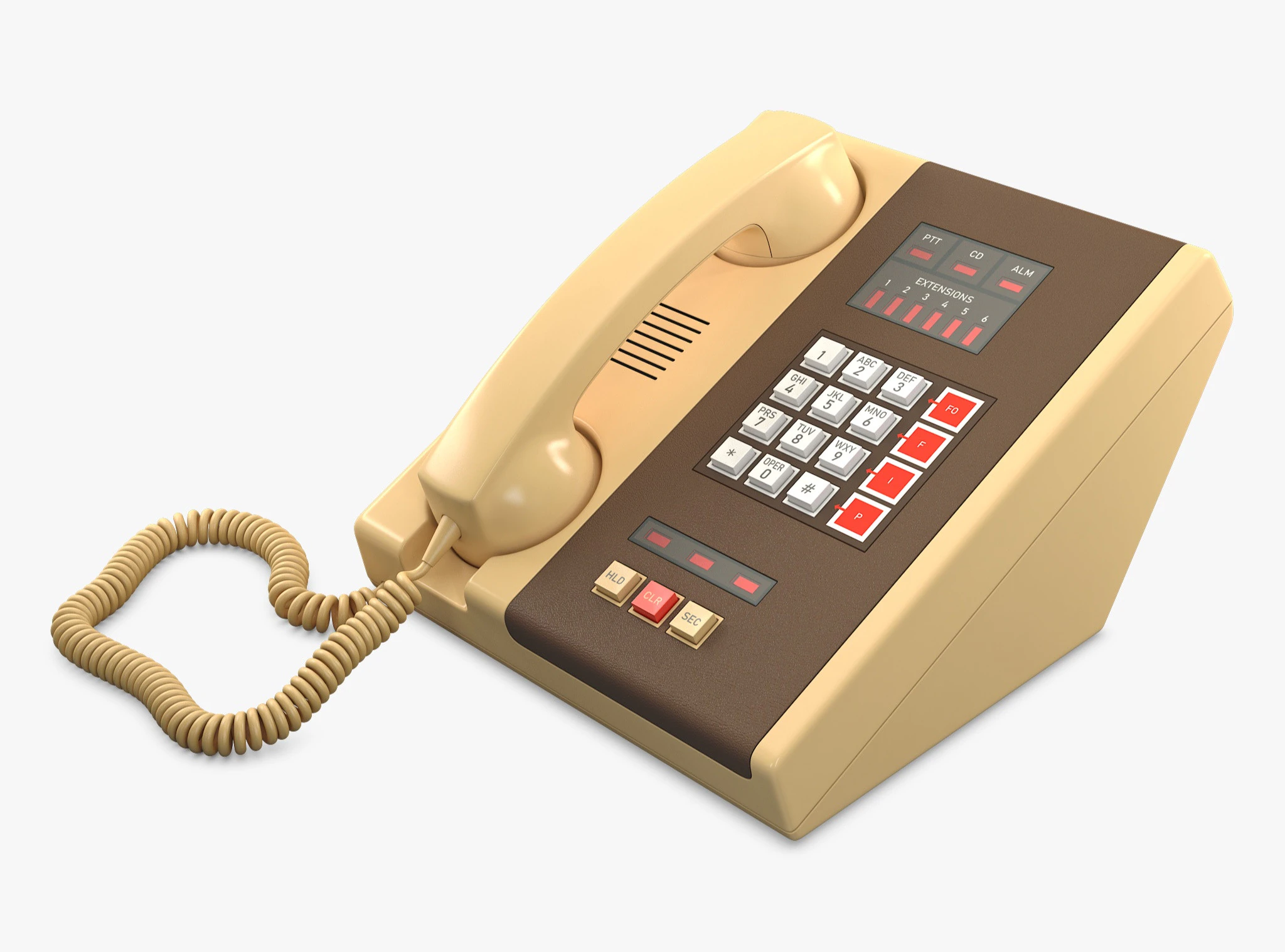 Secure Crypto Telephone Generic M 1 3D Model .c4d .max .obj .3ds .fbx .stl .blend 