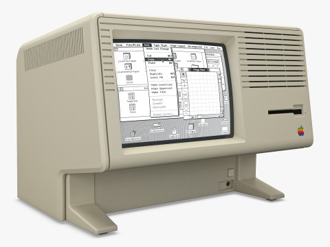 Apple Lisa 2 Macintosh XL 1984-1986 PC with Keyboard and Mouse M 1 Modello 3D