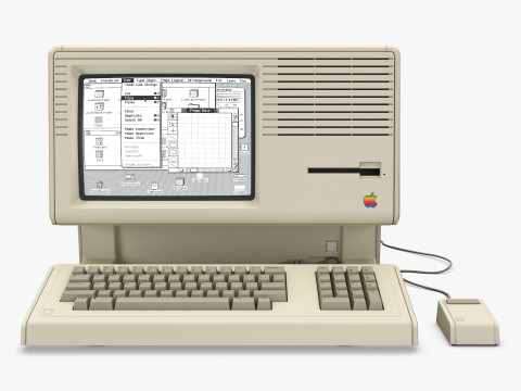 Apple Lisa 2 Macintosh XL 1984-1986 PC with Keyboard and Mouse M 1 Modello 3D