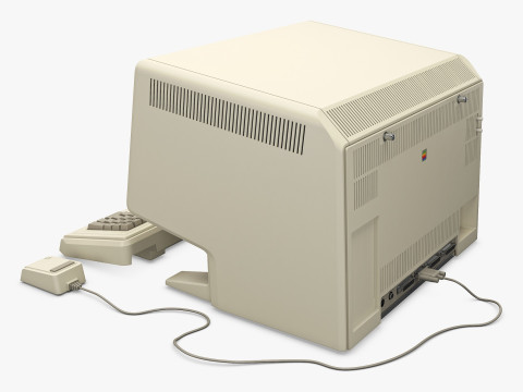 Apple Lisa 2 Macintosh XL 1984-1986 PC with Keyboard and Mouse M 1 Modello 3D