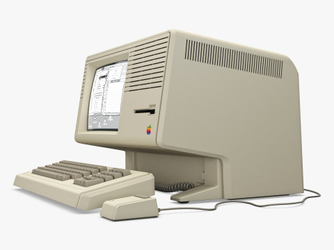 Apple Lisa 2 Macintosh XL 1984-1986 PC with Keyboard and Mouse M 1 Modello 3D