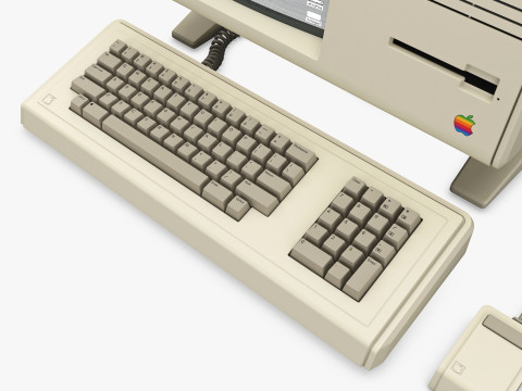 Apple Lisa 2 Macintosh XL 1984-1986 PC with Keyboard and Mouse M 1 Modello 3D