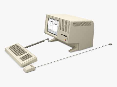 Apple Lisa 2 Macintosh XL 1984-1986 PC with Keyboard and Mouse M 1 Modello 3D