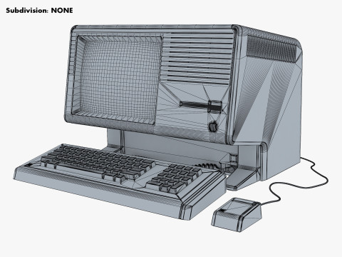 Apple Lisa 2 Macintosh XL 1984-1986 PC with Keyboard and Mouse M 1 Modello 3D