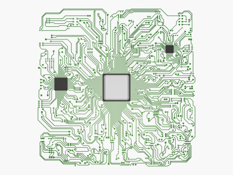 Electronic Circuit Paths Abstract M1 3D मॉडल
