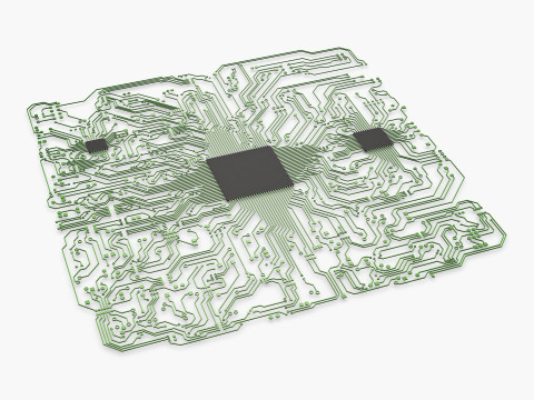 Electronic Circuit Paths Abstract M1 Modello 3D