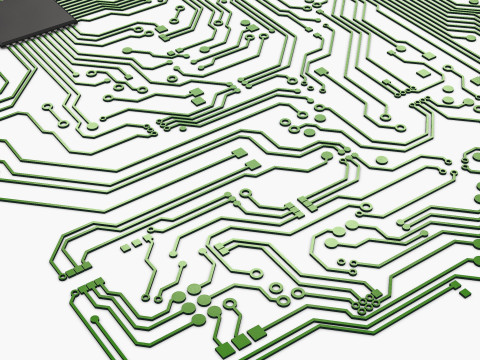 Electronic Circuit Paths Abstract M1 Modello 3D