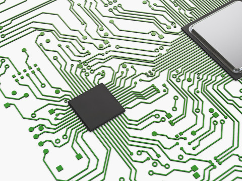 Electronic Circuit Paths Abstract M1 Modello 3D