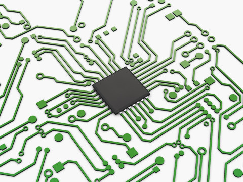Electronic Circuit Paths Abstract M1 Modello 3D