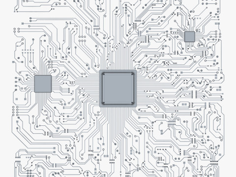 Electronic Circuit Paths Abstract M1 Modello 3D