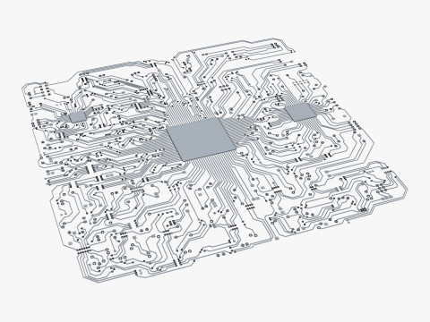 Electronic Circuit Paths Abstract M1 Modello 3D