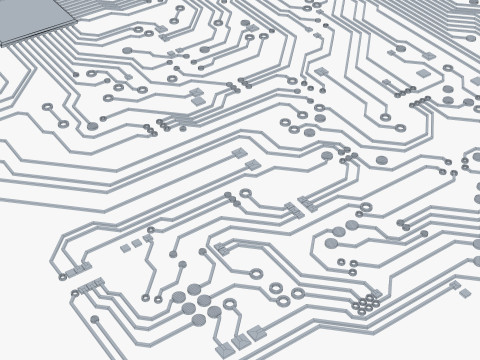 Electronic Circuit Paths Abstract M1 Modello 3D