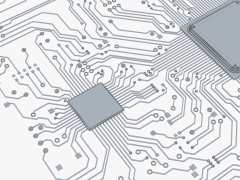 Electronic Circuit Paths Abstract M1 Modello 3D