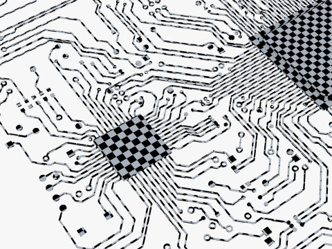 Electronic Circuit Paths Abstract M1 Modello 3D