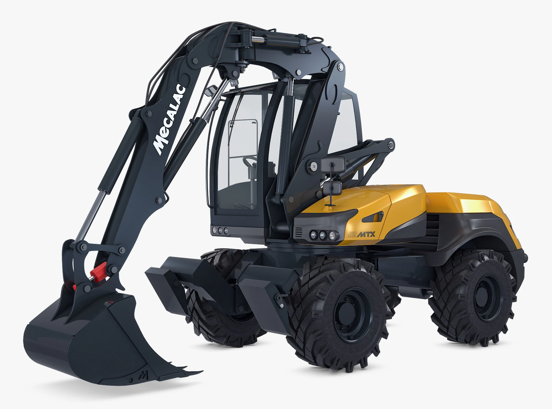 Mecalac 12MTX Excavator 2021-2025 M 1 3D Model .c4d .max .obj .3ds .fbx .stl .blend 