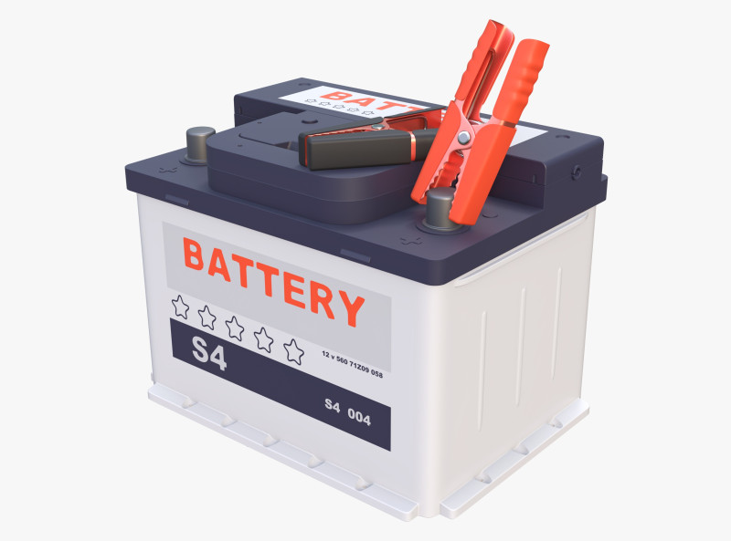 Car Battery with Jumper Clamps M1 3D 모델 .c4d .max .obj .3ds .fbx .stl .blend 