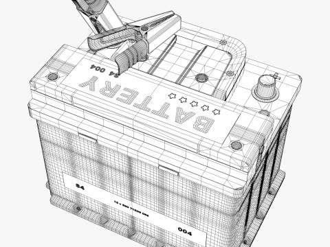 Car Battery with Jumper Clamps M1 3D 모델