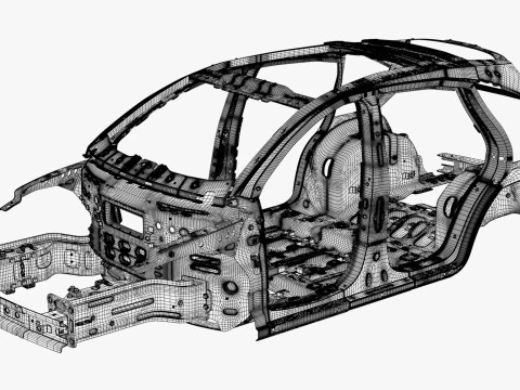 Car Frame Body Crossover Hatchback M1 3D Model