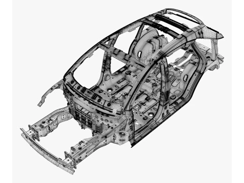 Car Frame Body Crossover Hatchback M1 3D Model