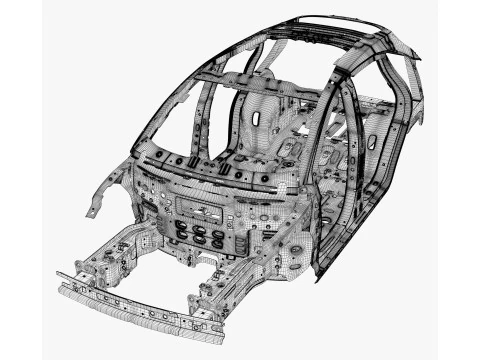 Car Frame Body Crossover Hatchback M1 3D Model
