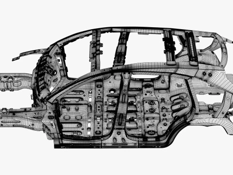 Car Frame Body Crossover Hatchback M1 3D Model