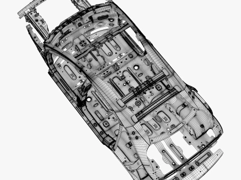 Car Frame Body Crossover Hatchback M1 3D Model