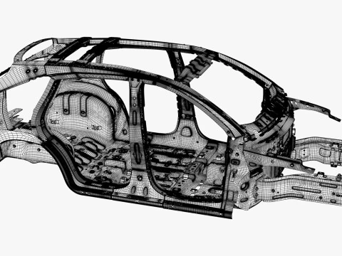Car Frame Body Crossover Hatchback M1 3D Model