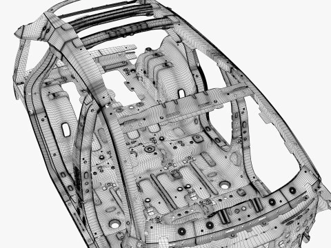 Car Frame Body Crossover Hatchback M1 3D Model