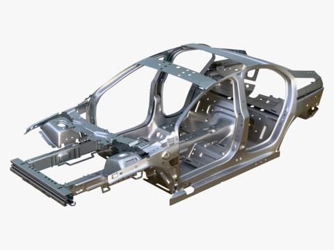 Car Frame Body Liftback Sedan M1 3D Modell