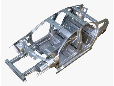 Car Frame Body Liftback Sedan M1 3D 模型