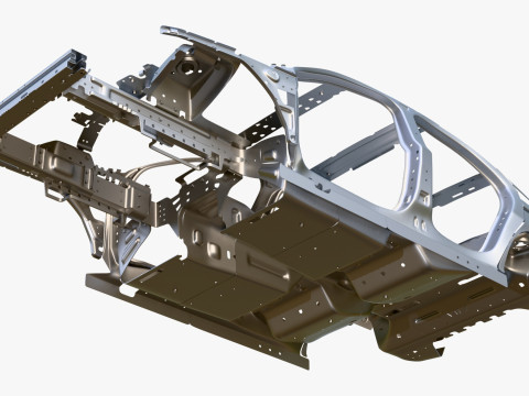 Car Frame Body Liftback Sedan M1 3D 模型