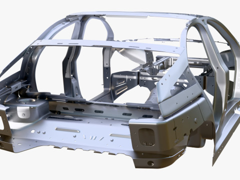 Car Frame Body Liftback Sedan M1 3D 模型